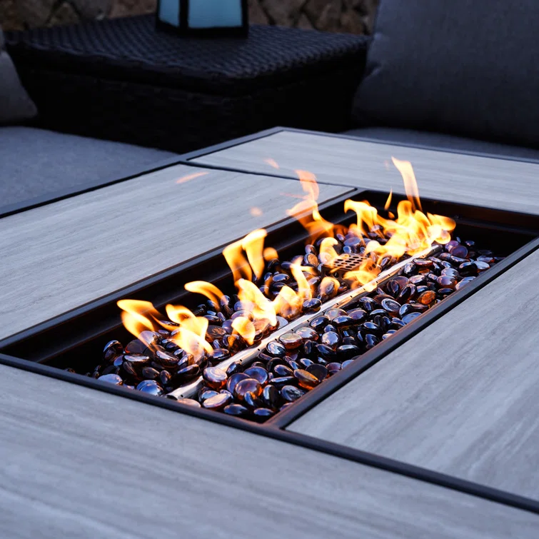 6-Pieces Wicker Conversation Set With Fire Pit Table