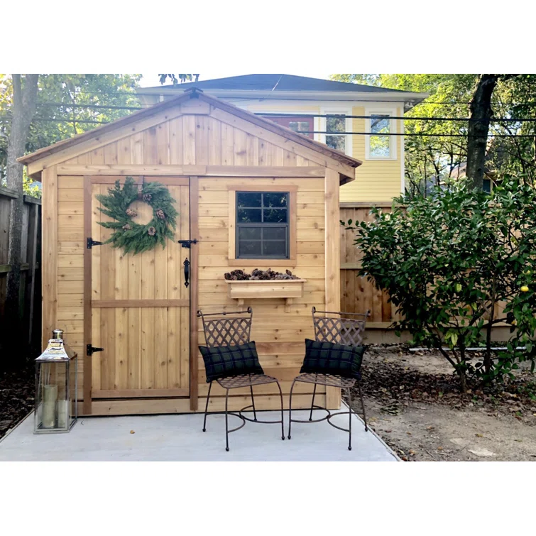 8 ft. W x 8ft. D Gardener Cedar Wood Storage Shed