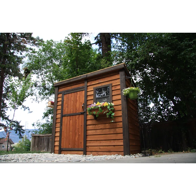 8 ft. W x 4 ft. D Single Door Cedar Wood Storage Shed