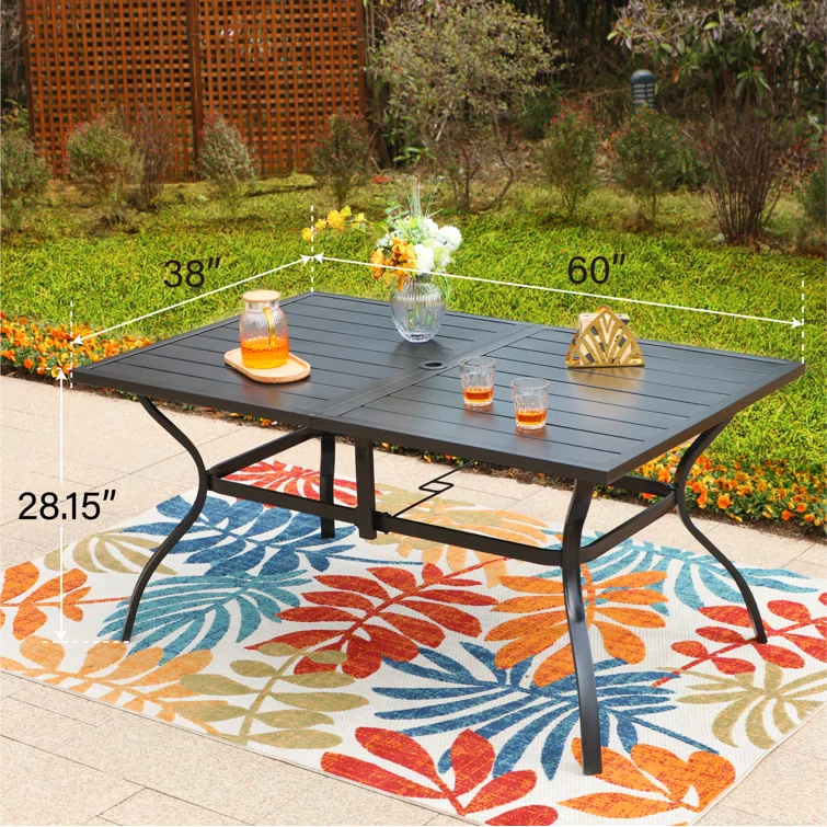 Anran 6 - Person Rectangular Outdoor Dining Set