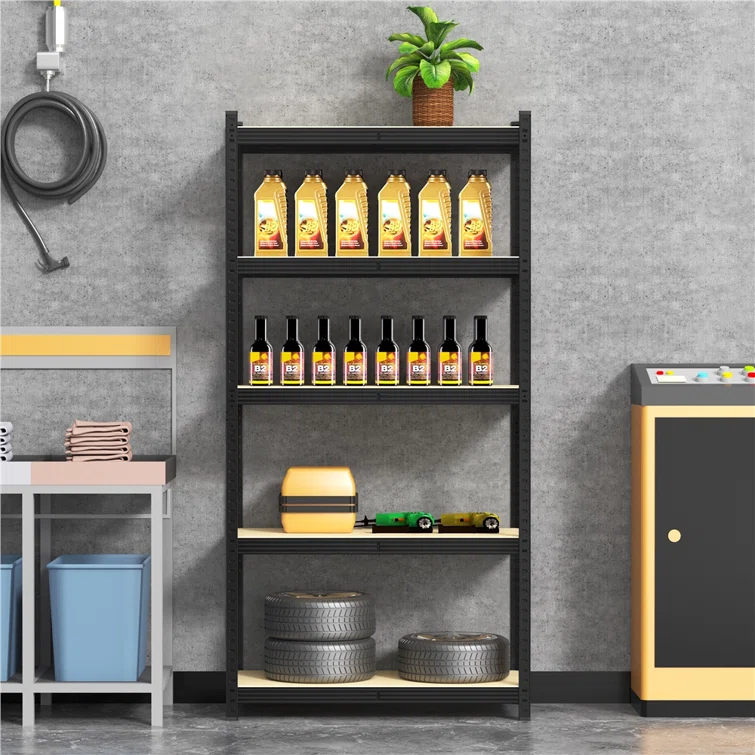 Lundys 71" H x 35.5" W x 16" D 5-Tier Adjustable Metal MDF Storage Rack Shelves Boltless Shelving