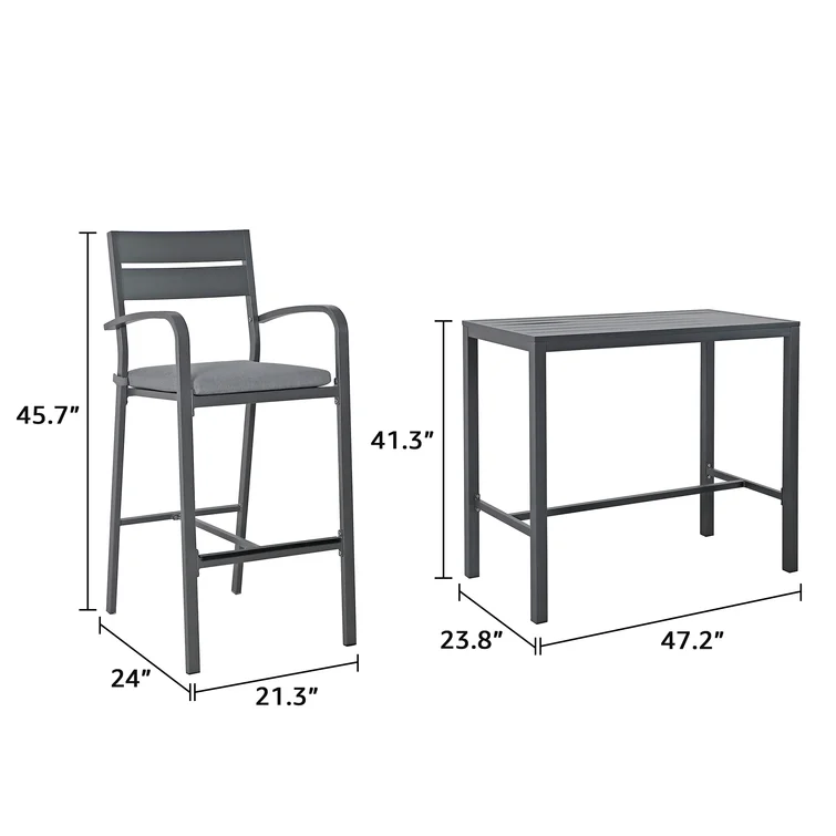 Amarin 4 - Person Rectangular Outdoor Dining Set with Cushions