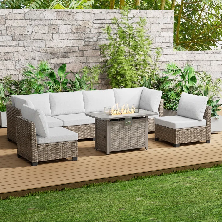 Jeanan 6 - Person Outdoor Seating Group with Cushions