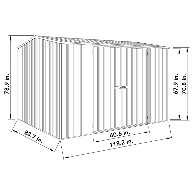 Premier 10 ft. W x 7 ft. D Metal Storage Shed