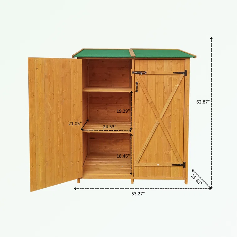 4 ft. W x 2 ft. D Wood Vertical Tool Shed
