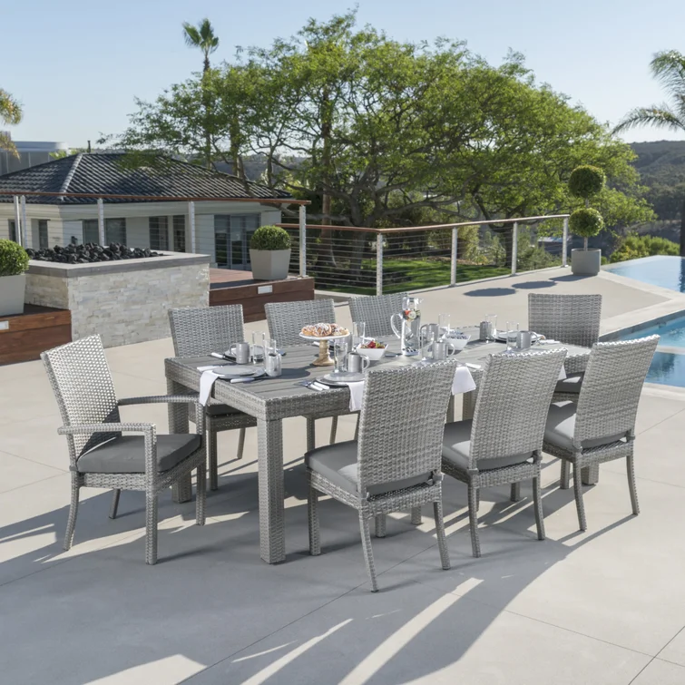 Sehrish 8 - Person Rectangular Outdoor Dining Set with Cushions
