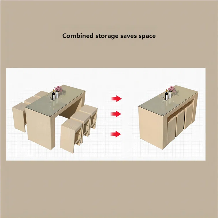 Reyah 6 - Person Rectangle Outdoor Dining Set with Cushions