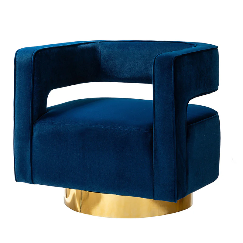 Agata Velvet Swivel Barrel Armchair