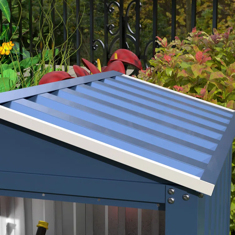 3 ft. W x 3 ft. D Galvanized Steel Garbage Shed, Used for Outdoor Small Tools Storage