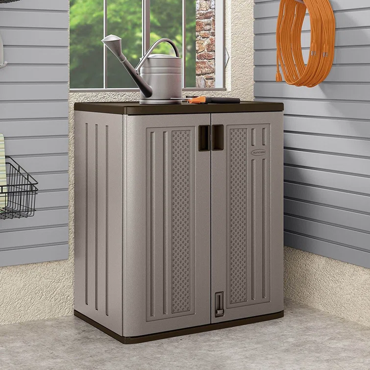 2 Piece Resin Single Storage Cabinet ( 33'' H x 20.2'' W x 30'' D)<!-- --> <!-- -->(Set of 2)