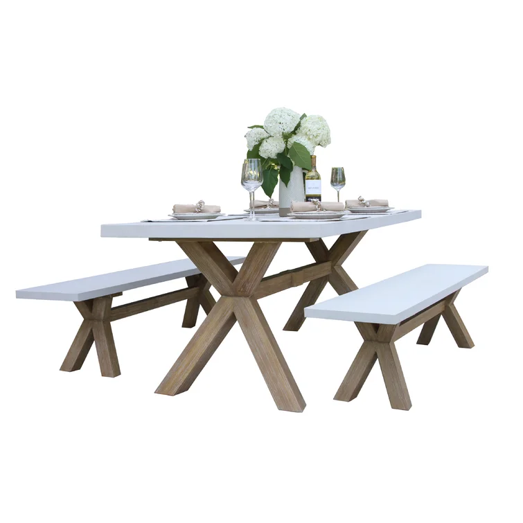 Fleur 8 - Person Rectangular Outdoor Dining Set with Cushions