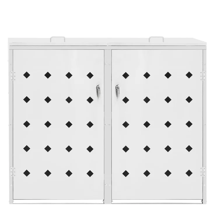 VidaXL Double Wheelie Bin Shed 63.4 gal Stainless Steel