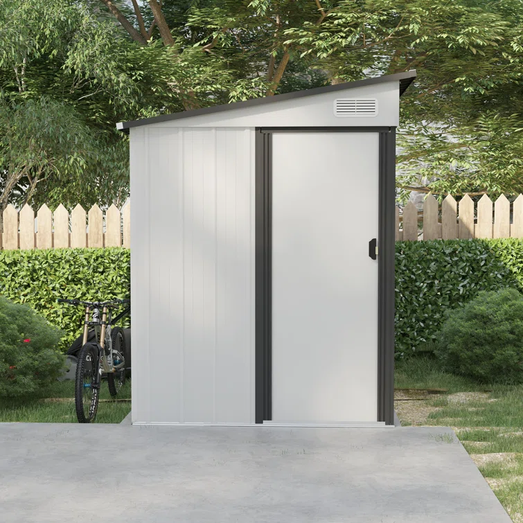 4.6 ft. W x 6.4 ft. D Galvanized Steel Lean-to Garage Shed