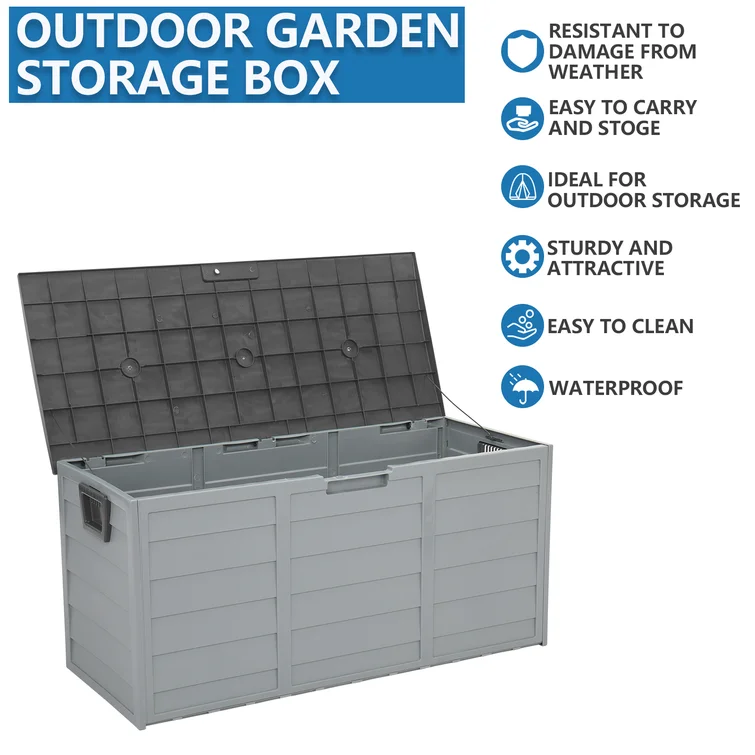 Winado 44'' W 75 Gallons Water Resistant Plastic Lockable Deck Box with Wheels