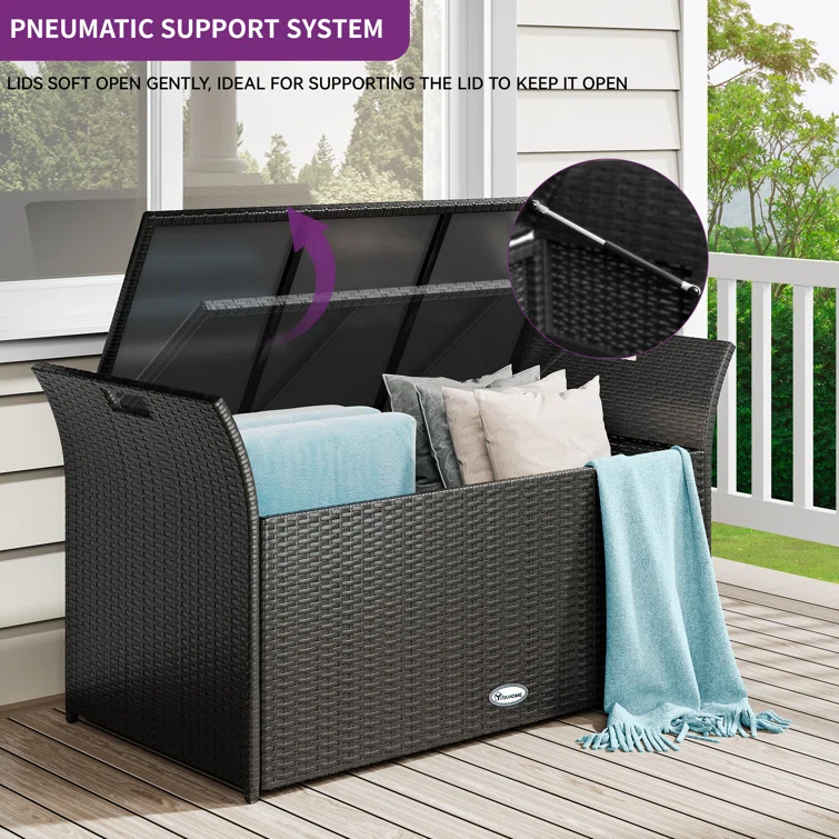 Friedbald 90 Gallon Outdoor Storage Bench with Cushion