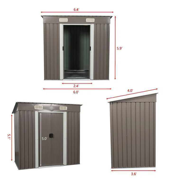 6 ft. x 4 ft. Metal Tool Shed
