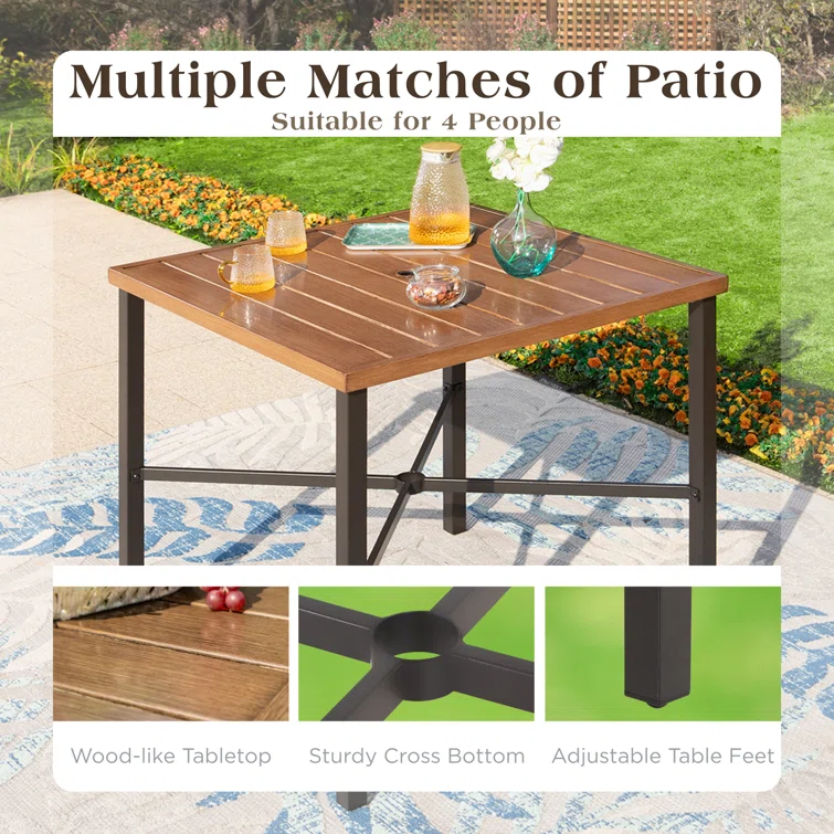 Alyne 4 - Person Square Outdoor Dining Set with Cushions