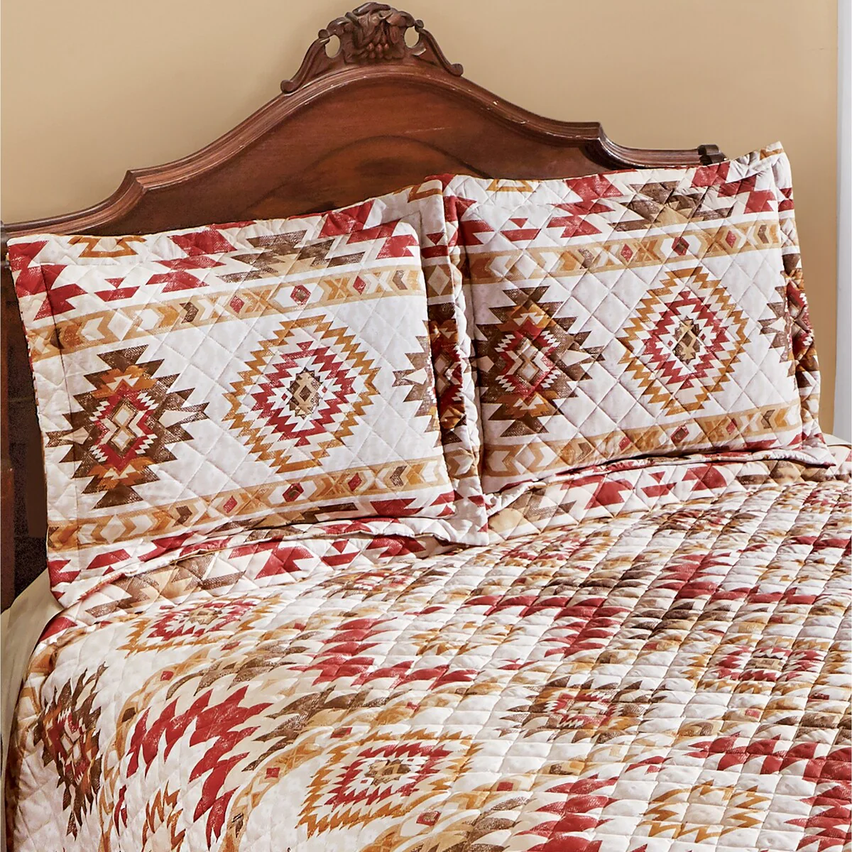 Beautiful Chocolate & Rust Southwest Aztec Pattern Pillow Sham