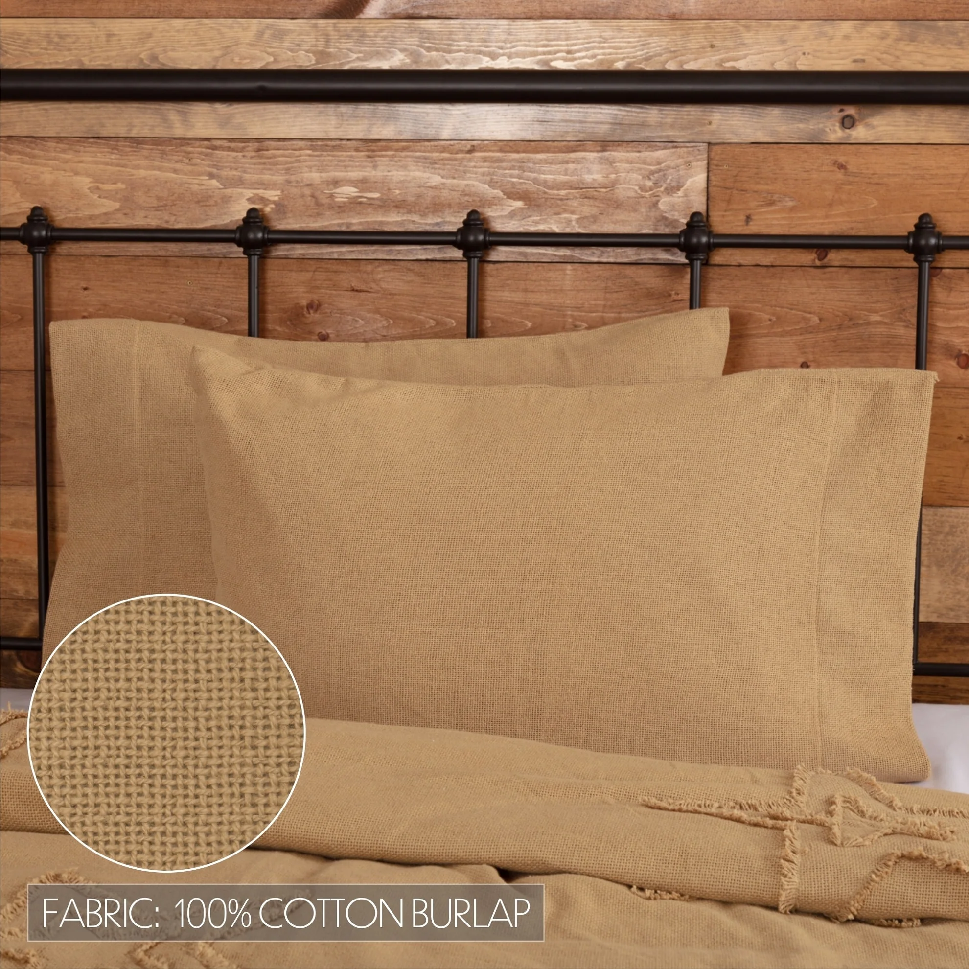 Burlap Pillow Case Set