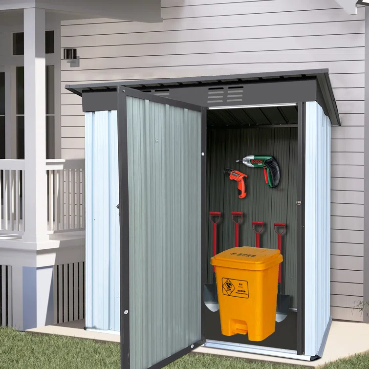 5' x 3' Outdoor Metal Storage Shed, Outdoor Storage with Single Lockable Door, Tool Shed