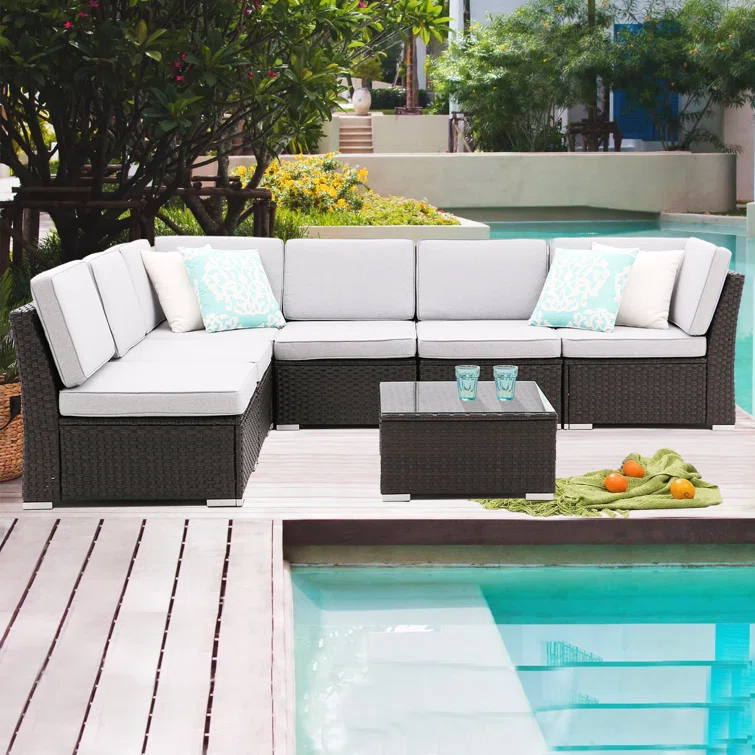 Sanae 6 - Person Outdoor Seating Group with Cushions