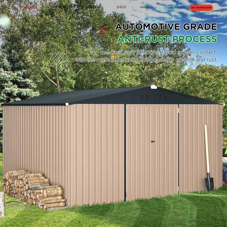 10 ft. W x 12 ft. D Metal Storage Shed