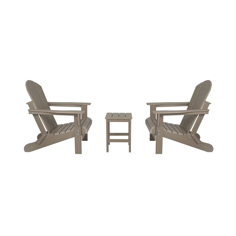 Moncrief 2 - Person Plastic Folding Adirondack Chair with Table