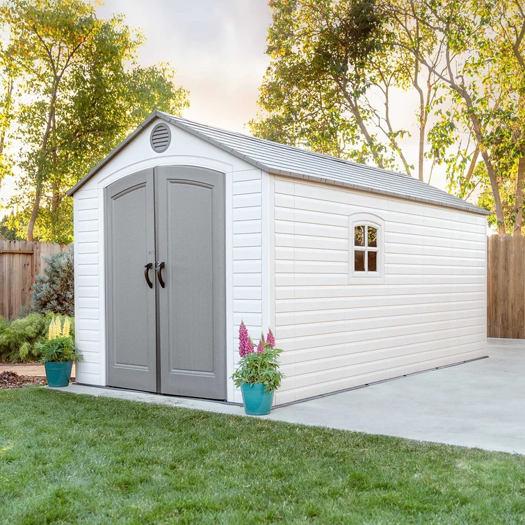 8 Ft. x 15 Ft. High-Density Polyethylene (Plastic) Steel Reinforced Outdoor Storage Shed