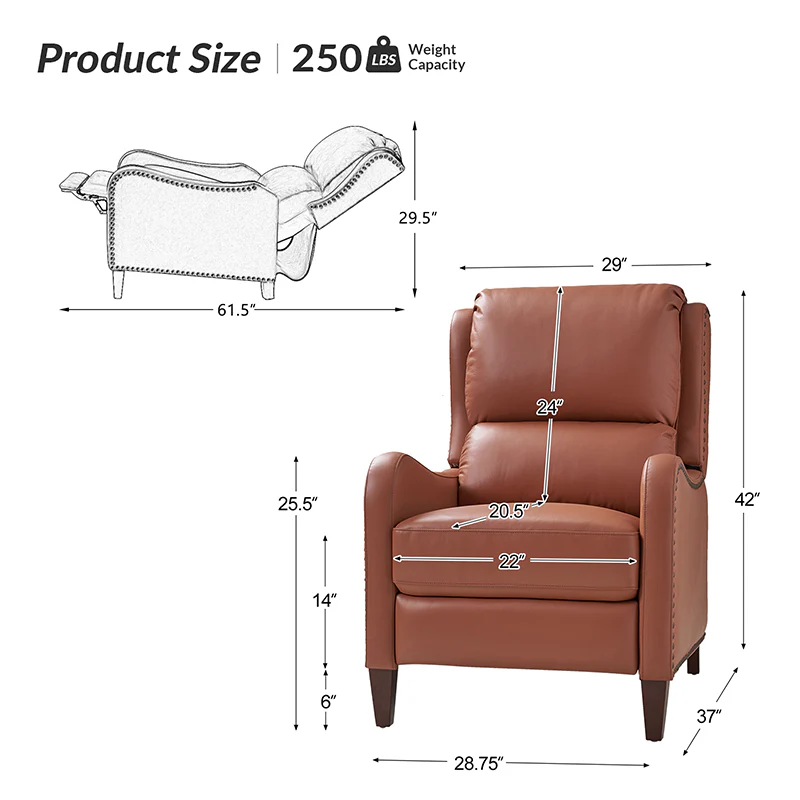 Deliat Genuine Leather Rocker Recliner