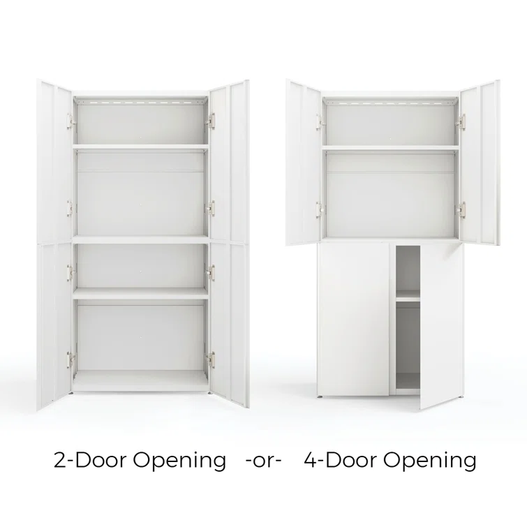Everest Home 74-inch High 2- or 4-Door Tall Storage Cabinet with Adjustable Shelves