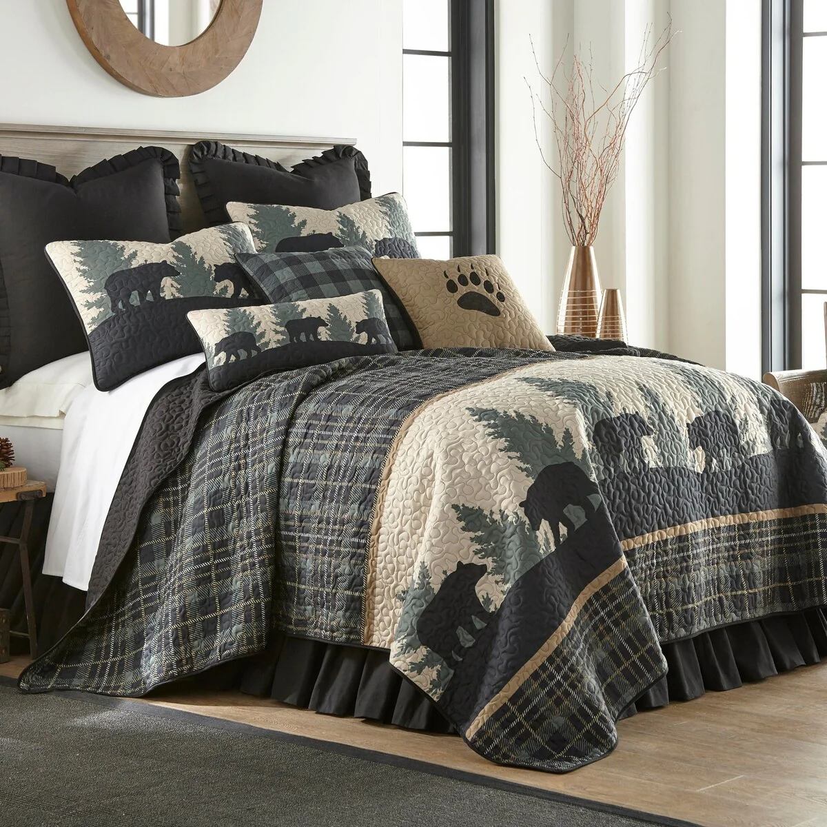 Donna Sharp Gathered Black Bedskirt