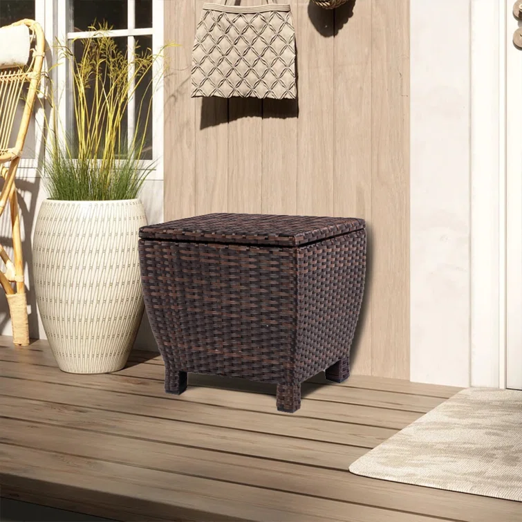 Sundale Outdoor 19.68'' W 13 Gallons Water Resistant Wicker Deck Box