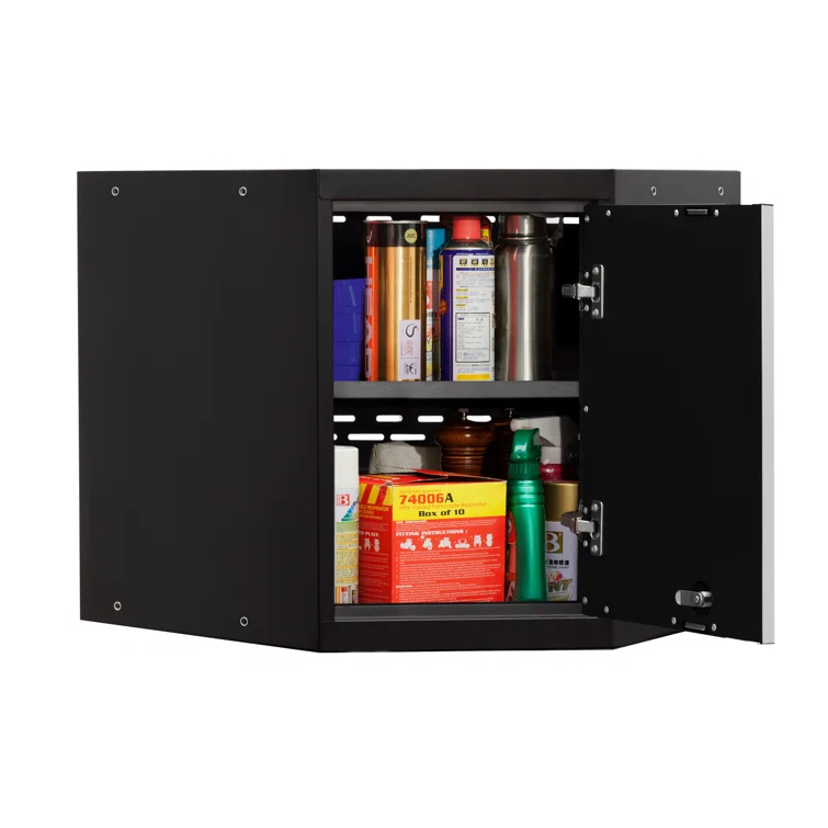 Pro Series Black Corner Wall Cabinet