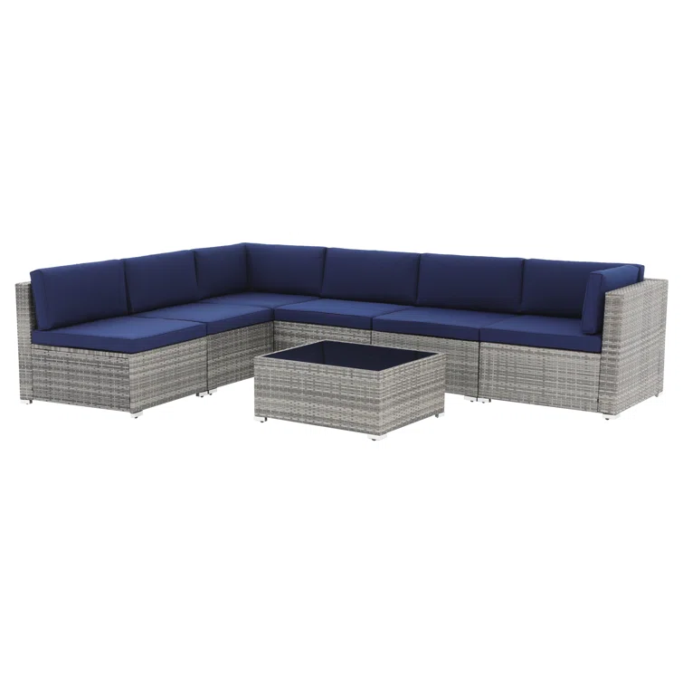 Sanjaya 6 - Person Outdoor Seating Group with Cushions