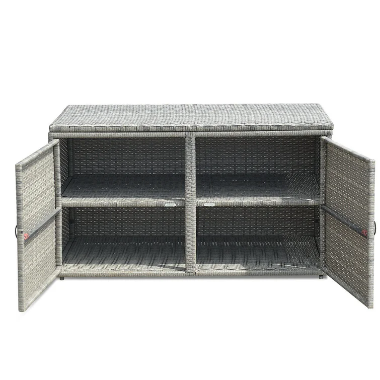 Costway 45'' W 110 Gallons Water Resistant Deck Box in Gray