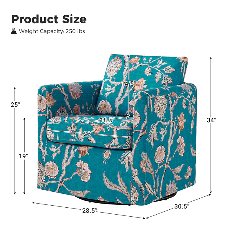 Claudius Upholstered Slipcovered Swivel Barrel Chair