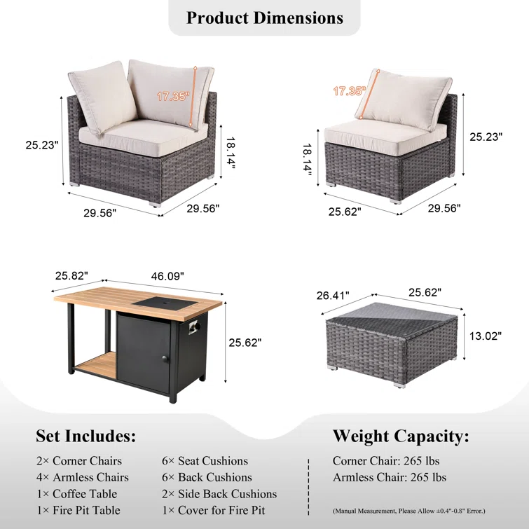 Aliva 6 - Person Outdoor Seating Group with Cushions