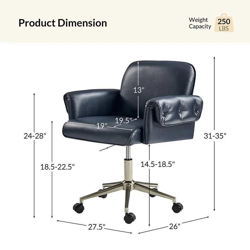 Ernst Modern Fabric Leather Swivel Task Chair