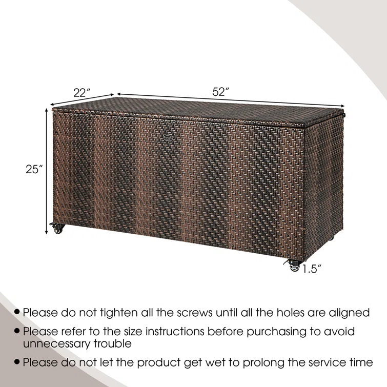 Costway 52'' W 96 Gallons Water Resistant Deck Box