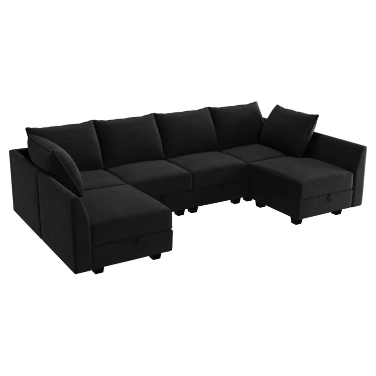 Tremee Modular Sectional Sofa U Shaped Velvet Couch