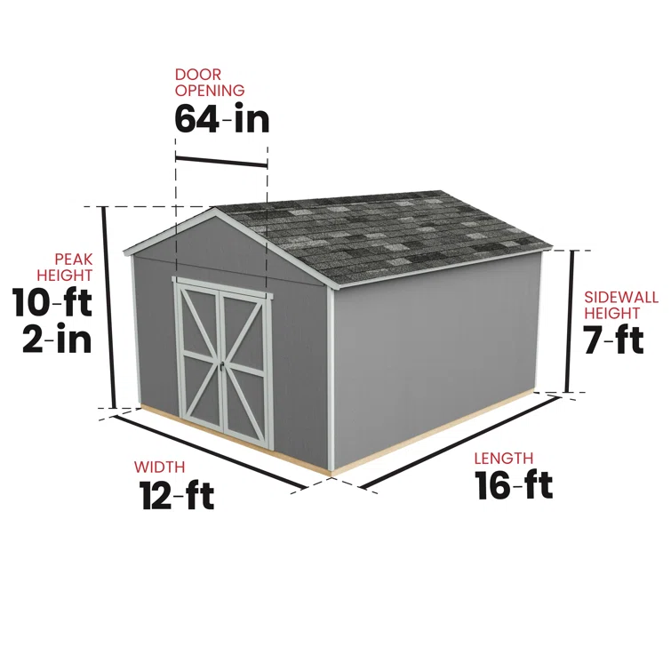 Astoria 12 ft. W x 16 ft. D Wood Storage Shed With Floor
