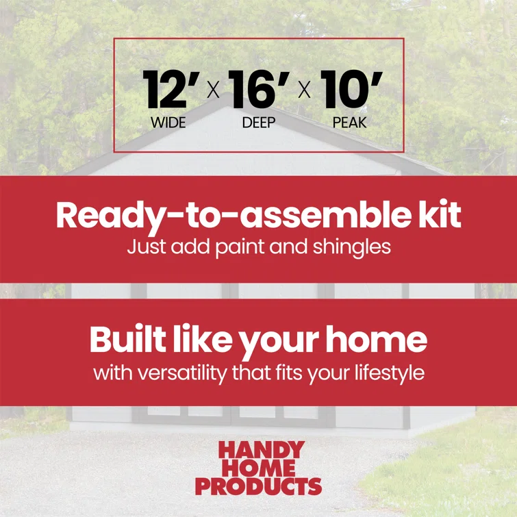 Astoria 12 ft. W x 16 ft. D Wood Storage Shed With Floor