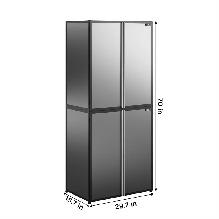 2 Piece Aluminum Garage Storage Cabinet