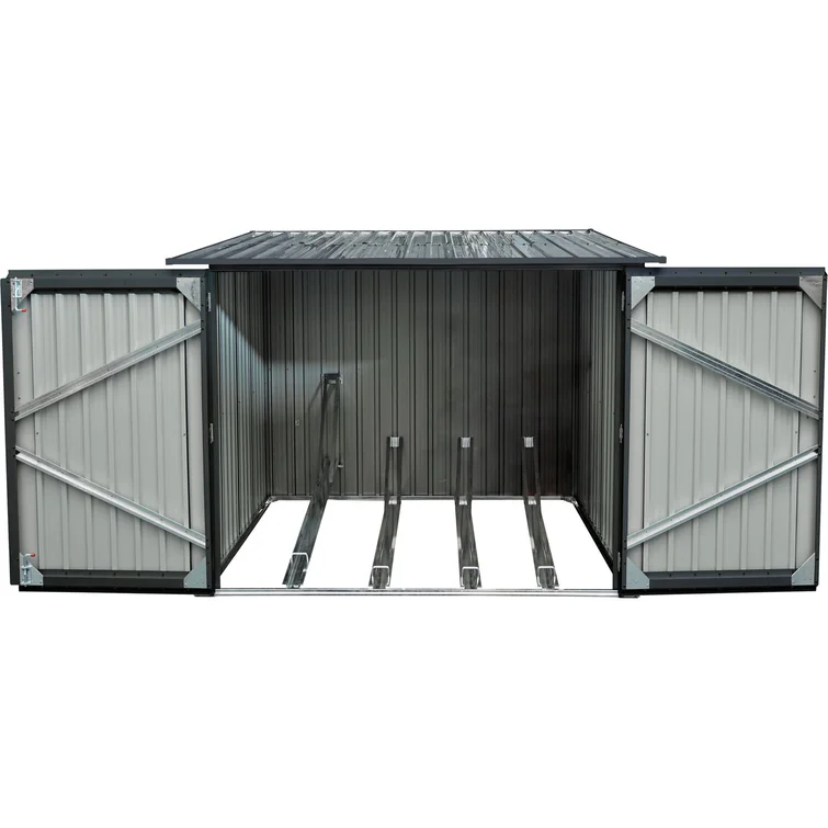 6 ft. 9 in. W x 6 ft. 8 in. D Metal Horizontal Bike Shed