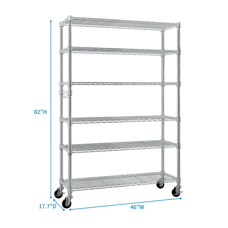 Maxden 46'' W Height Adjustable Shelving Unit with Wheels