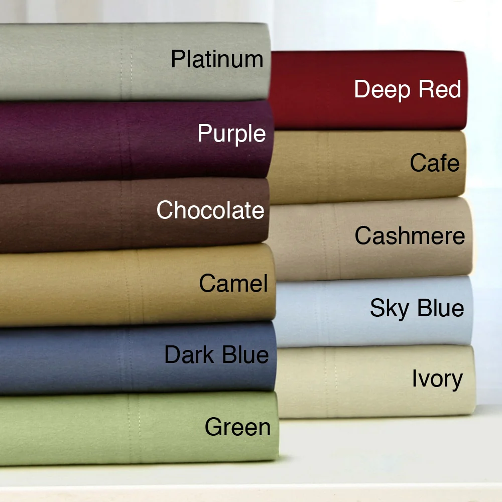 Tribeca Living Luxury Solid Flannel Sheet Separates