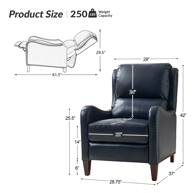 Deliat Genuine Leather Rocker Recliner