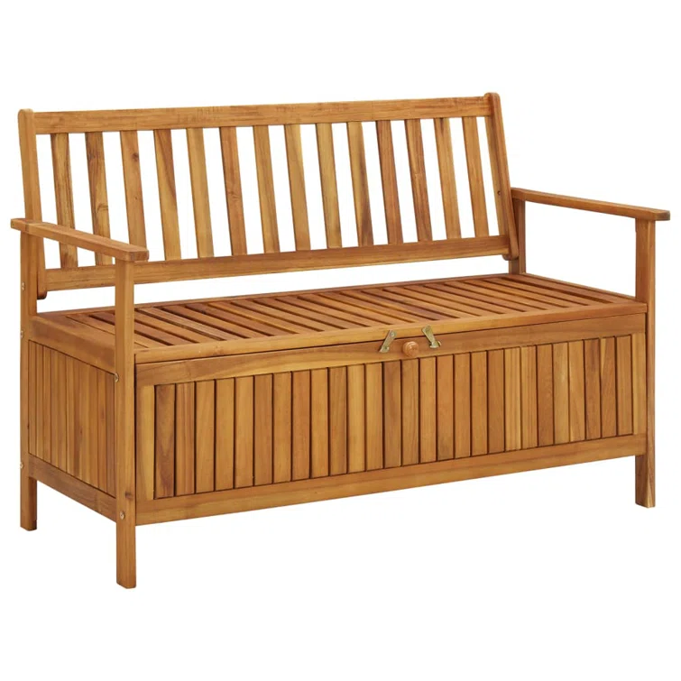 Outdoor Storage Bench Deck Box for Patio Furniture Solid Wood Acacia