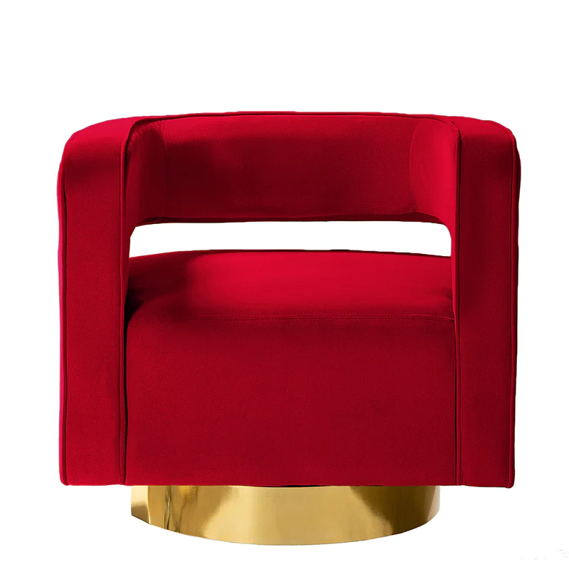 Agata Velvet Swivel Barrel Armchair