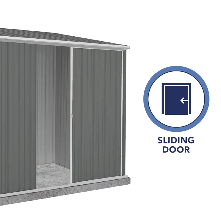 EZI Slider 5 ft. W x 7 ft. D Galvanized Steel Storage Shed